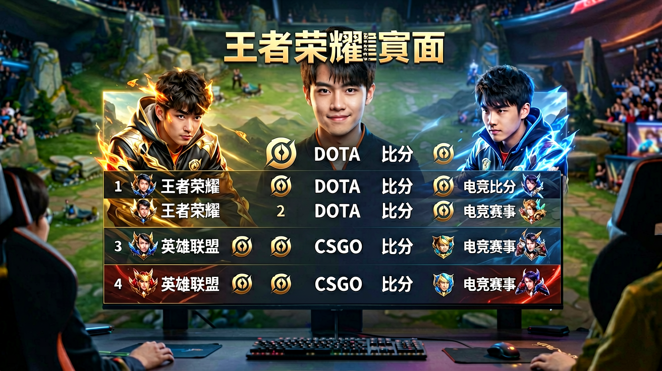 王者荣耀电竞赛事比分页面